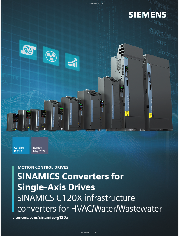 SINAMICS CONVERTERS G120X for HVAC / Water / Wastewater